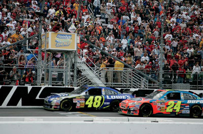 nascar #48 and #24 finish line