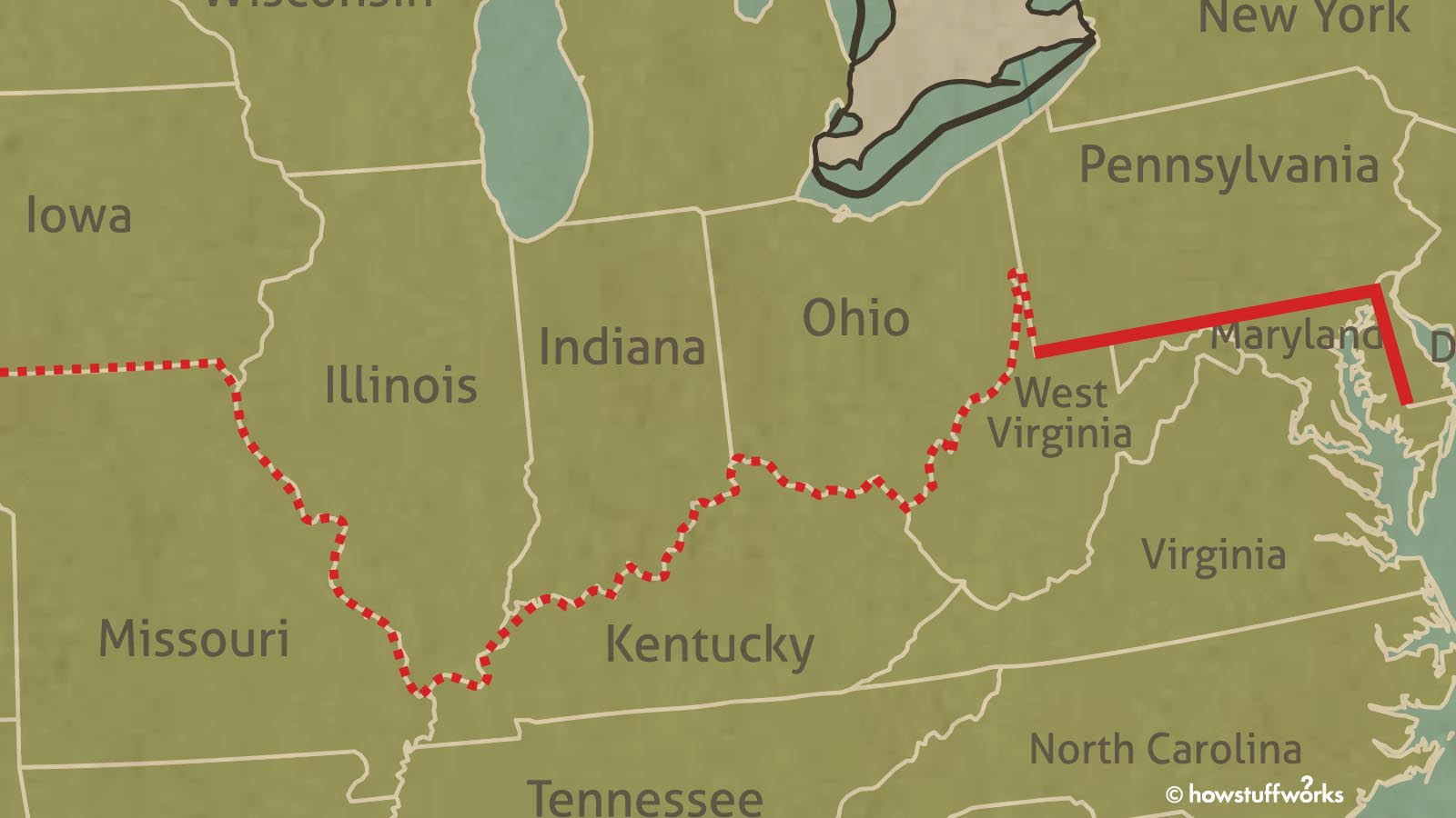 Us Map With Mason Dixon Line - Dianna Mehetabel