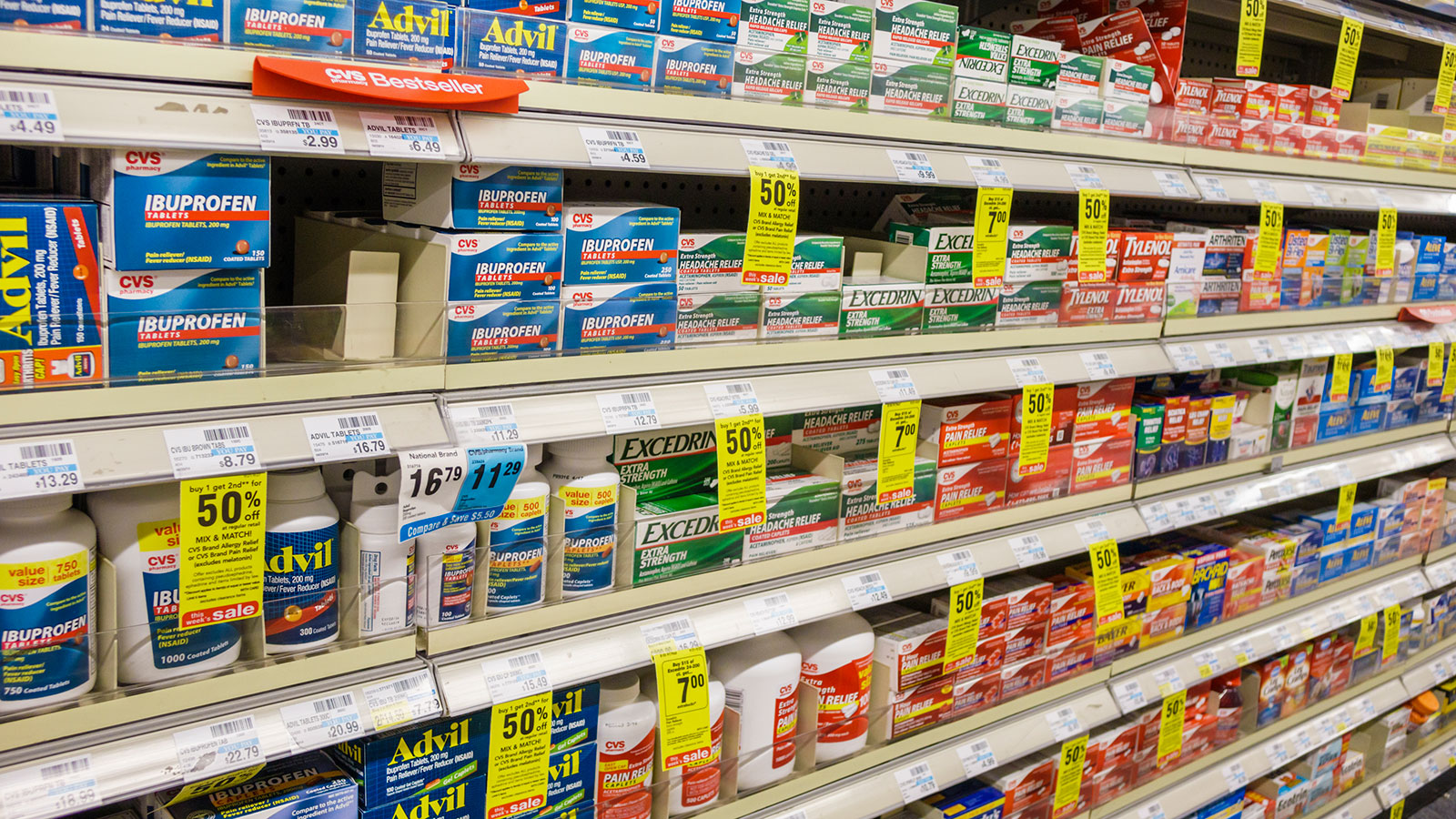 The Differences Between Tylenol, Aleve, Advil, and Aspirin