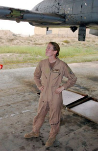 Major Kim Campbell and her plane