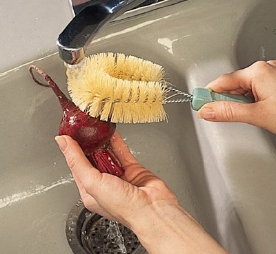 beet root being washed