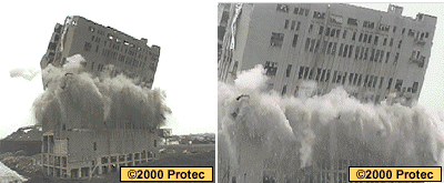 The Reading Grain Facility in Philadelphia, Pa., was blasted by Controlled Demolition Group, Ltd. in the winter of 1999.
