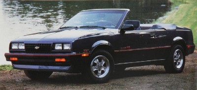 The 1987 Chevrolet Cavalier RS convertible, part of the 1987 Chevrolet Cavalier line.