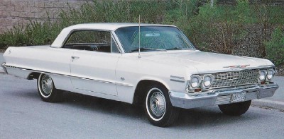 The 1963 Chevrolet Impala Sport Coupe had crisp and angular styling.