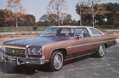 Front-end styling on the 1976 Chevrolet Impala Custom Coupe carried on the Caprice look of a year before.