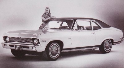 The 1971 Chevrolet Nova 2-door Coupe, part of the 1971 Chevrolet Nova line.