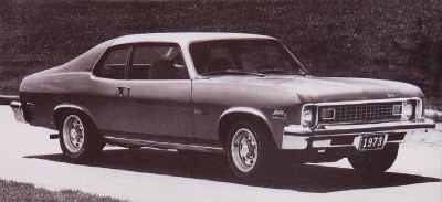 The 1973 Chevrolet Nova Hatchback Coupe, part of the 1973 Chevrolet Nova line. 