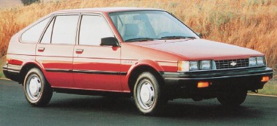 The 1986 Chevrolet Nova 4-door hatchback, part of the 1986 Chevrolet Nova line. 