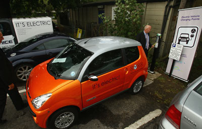 An electric vehicle charging station