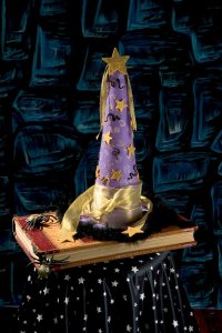 A mystical wizard's hat sets the tone for your Halloween celebration.