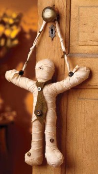 This little mummy loves to hang around -- especially on Halloween!