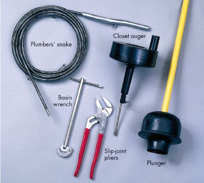 Plumbing tools such as these can be used for most jobs.