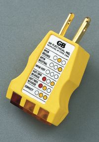 A plug-in polarity checker can be used to test your electrical receptacles for polarity.