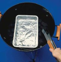 Disposable foil drip pans help alter flare-ups.