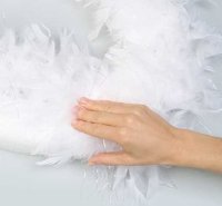 Pin the feather boa to the foam wreath with U pins.