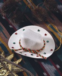 Here is a finished Cowgirl Hat ornament.