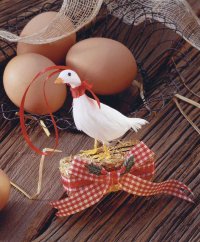 This is the completed Country Christmas Goose ornament.