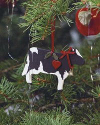 This is the finished Holiday Holstein ornament.