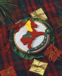 Here is an example of the Noel Rocking Horse ornament.