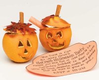 These pumpkin invitations are actually orange peels.