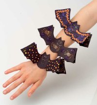 These bat bracelets are easy and fun Halloween crafts.