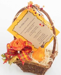 This invitation basket is a beautiful way to let guests know about your Halloween party.