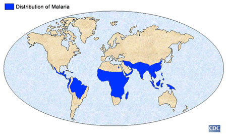 map of malaria outbreaks worldwide