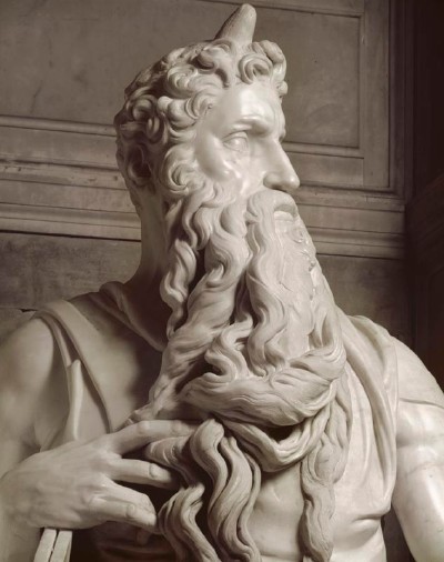 Michelangelo's Moses, Detail Head