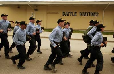 Navy running drills