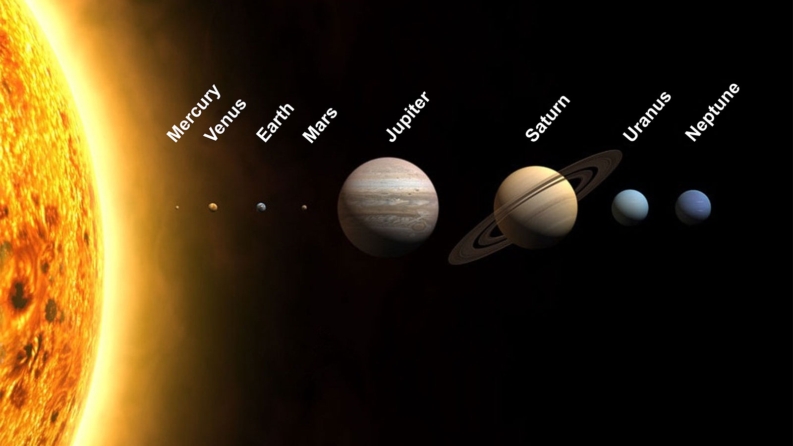 solar system planets size and color