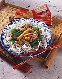 Lemon-Ginger Chicken with Puffed Rice Noodles Lemon-Ginger Chicken with Puffed Rice Noodles