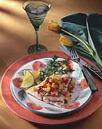 Pineapple Salsa Topped Halibut Pineapple Salsa Topped Halibut