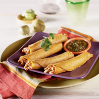 Chicken Flautas With Roasted Tomatillo Salsa Howstuffworks