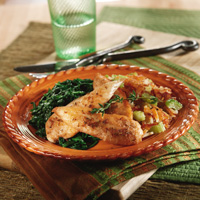 Chicken with Spinach and Celery Hash Chicken with Spinach and Celery Hash