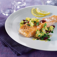 Salmon with Cranberry-Poblano Salsa Salmon with Cranberry-Poblano Salsa