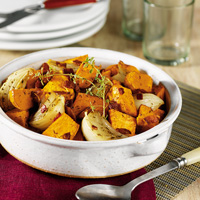 Roast Herbed Sweet Potatoes with Bacon & Onions Roast Herbed Sweet Potatoes with Bacon & Onions