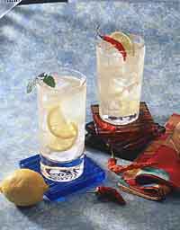 Left to right: Cardamom-Spiked Fresh Lemonade Spritzer and Chili-Spiked Fresh Lemonade Spritzer Left to right: Cardamom-Spiked Fresh Lemonade Spritzer and Chili-Spiked Fresh Lemonade Spritzer