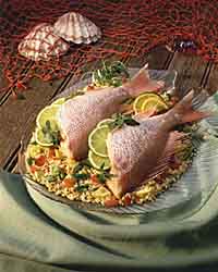Red Snapper with Brown Rice and Tomato Stuffing Red Snapper with Brown Rice and Tomato Stuffing