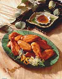 Ginger Wings with Peach Dipping Sauce Ginger Wings with Peach Dipping Sauce
