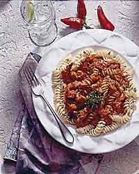 Cajun Grilled Shrimp with Rotini and Roasted Red Pepper Sauce Cajun Grilled Shrimp with Rotini and Roasted Red Pepper Sauce
