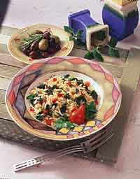 Orzo with Spinach and Red Pepper Orzo with Spinach and Red Pepper