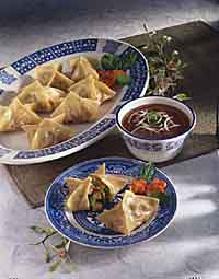 Apricot-Chicken Pot Stickers Apricot-Chicken Pot Stickers