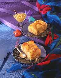 Tropical Bread Pudding with Piña Colada Sauce Tropical Bread Pudding with Piña Colada Sauce