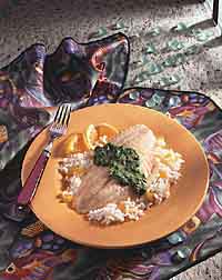 Fish Fillets with Jade Sauce Fish Fillets with Jade Sauce
