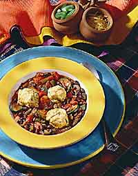 Bean Ragoût with Cilantro-Cornmeal Dumplings Bean Ragoût with Cilantro-Cornmeal Dumplings