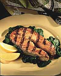 Grilled Five-Spice Fish with Garlic Spinach Grilled Five-Spice Fish with Garlic Spinach