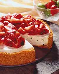 Key Lime Cheesecake with Strawberries and Fresh Mint Key Lime Cheesecake with Strawberries and Fresh Mint