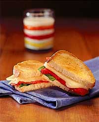 Grilled Mozzarella & Roasted Red Pepper Sandwich Grilled Mozzarella & Roasted Red Pepper Sandwich