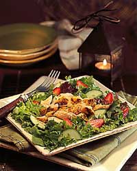 Grilled Salmon Salad with Orange-Basil Vinaigrette Grilled Salmon Salad with Orange-Basil Vinaigrette