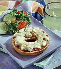 Double-Sauced Chicken Pizza Bagel Double-Sauced Chicken Pizza Bagel
